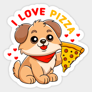 I love pizza dog Sticker